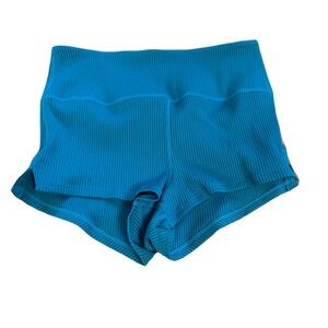FP Movement by Free People Teal Ribbed Bike Shorts